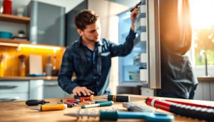Technician providing appliance repair ottawa service in a well-lit kitchen.