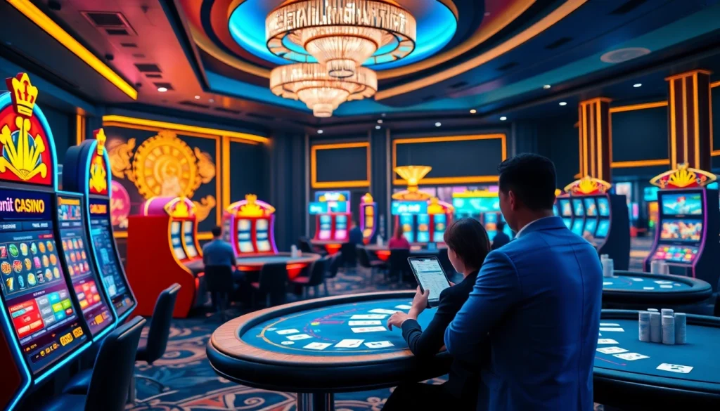 Players enjoying thrilling online gambling experiences at vuabai9's virtual casino.