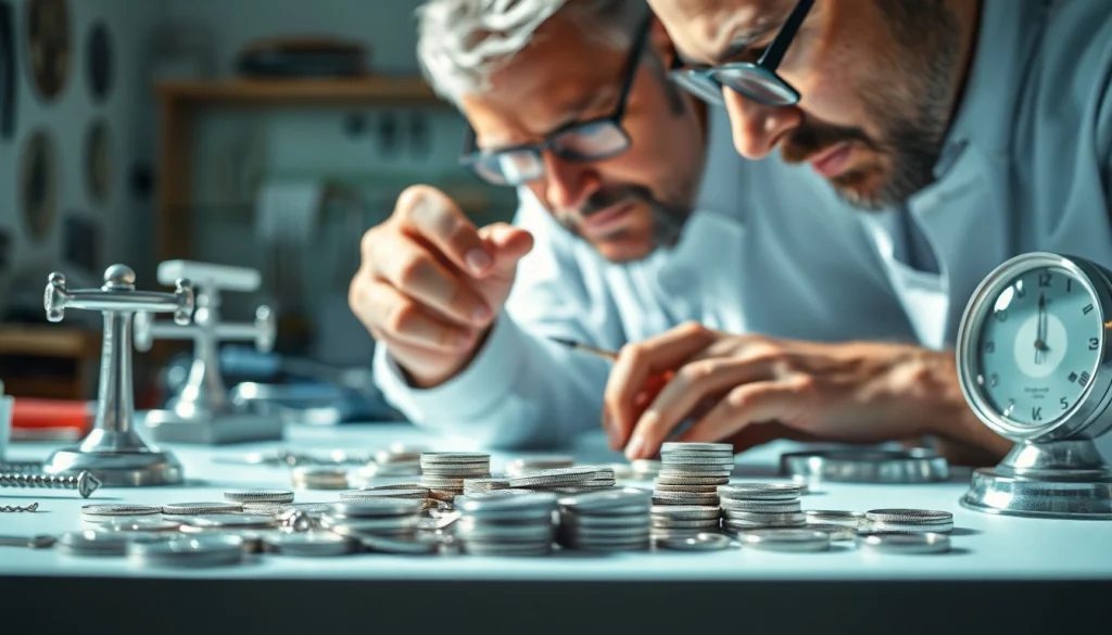 Comprare argento con un esperto in un ambiente di scambio professionale.