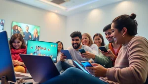 Players enjoying the Jalwa Game on various devices, highlighting browser-based gaming convenience.