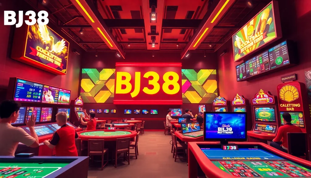 Exciting gaming atmosphere showcasing BJ38 online betting with vibrant 3D graphics.