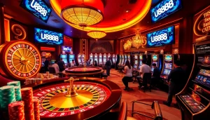 Players enjoying exciting gambling experiences at U888 casino with vibrant games and interfaces.