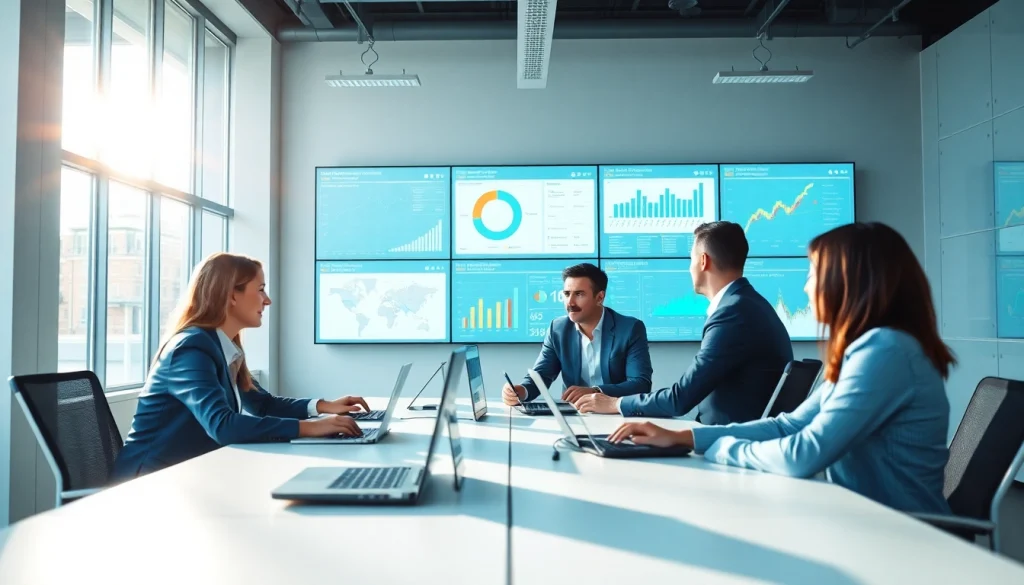 Leverage competitive intelligence for sales through teamwork in a modern office setting.