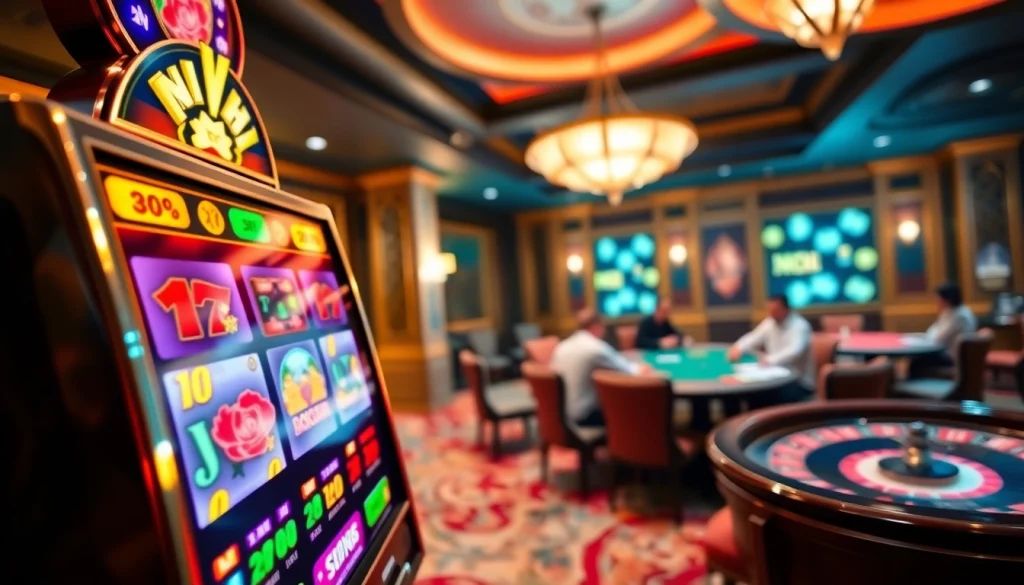Experience the thrill of nổ hũ with vivid slot machines and vibrant casino action.