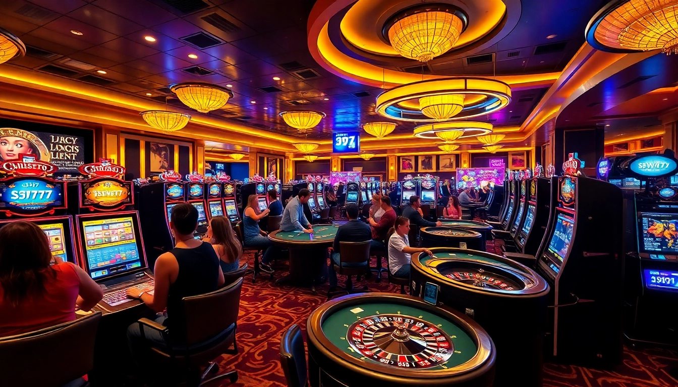 Experience the thrill of seven77 as players engage at luxurious casino tables and vibrant slots.