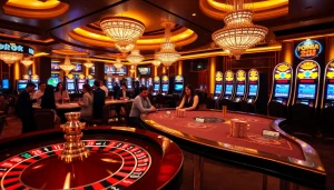 Experience the excitement of online gambling with https://urr88.com/ showcasing a vibrant casino scene.