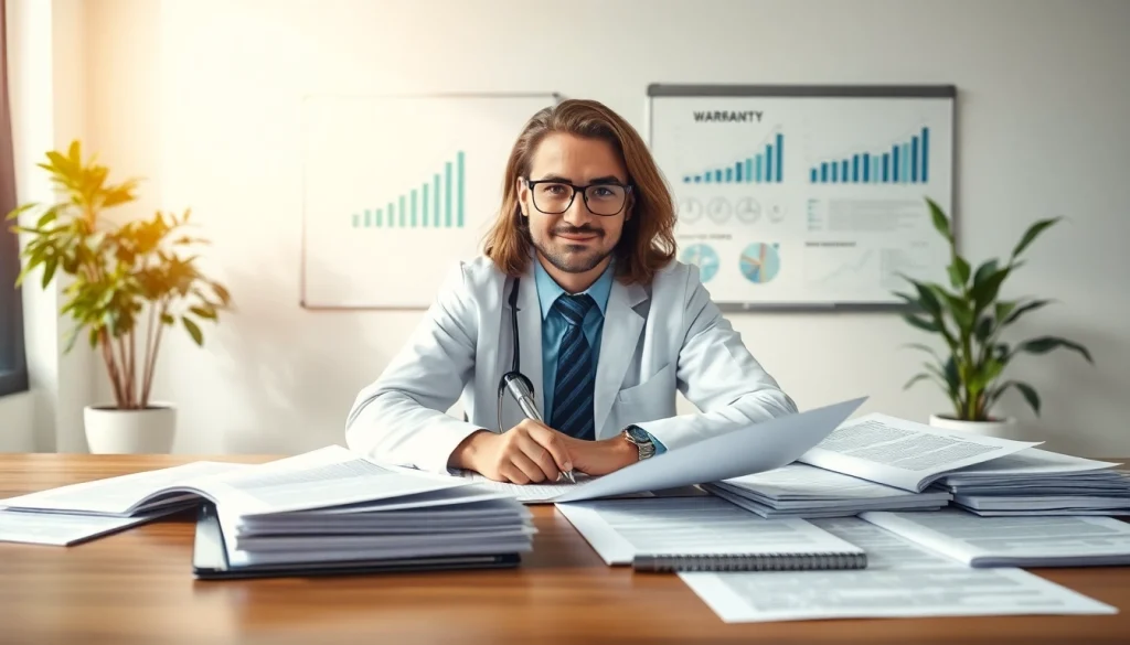 Showcasing an expert led warranty company in a professional office environment.