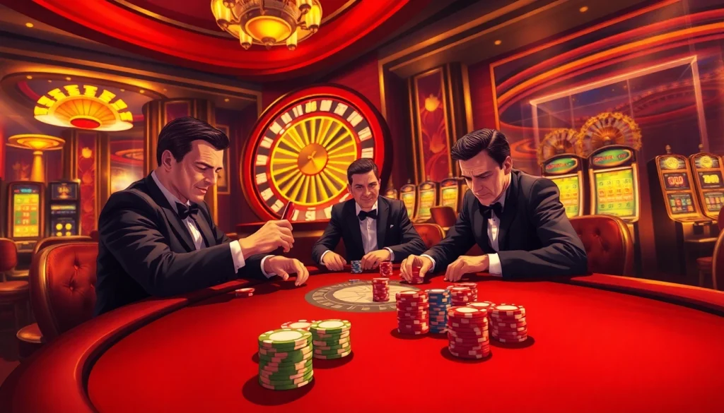 Engaging poker game showcasing official hidden wiki strategy in a luxurious casino environment.