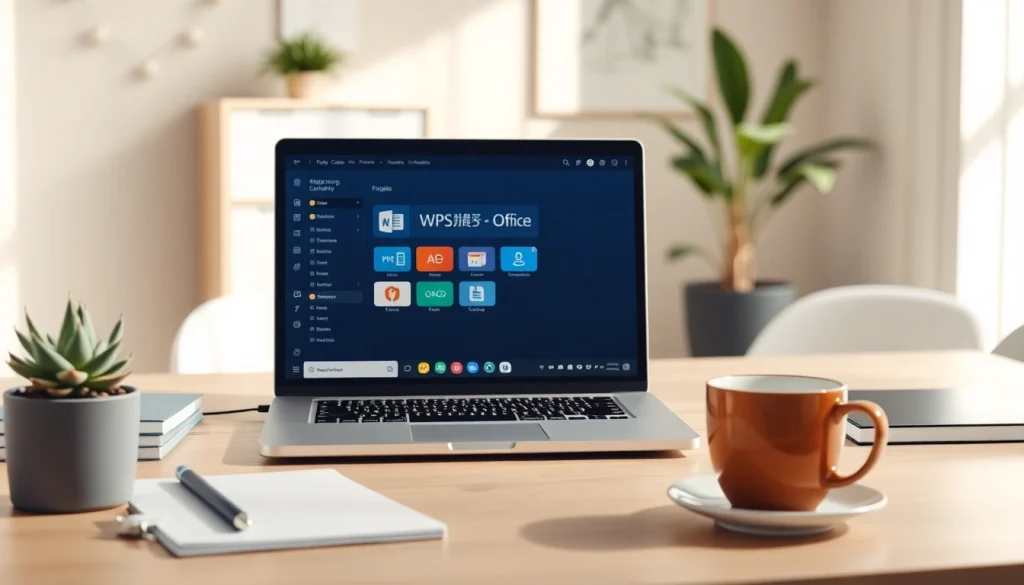 在时尚的办公环境中，使用现代笔记本电脑体验 WPS下载 带来的无缝生产力。