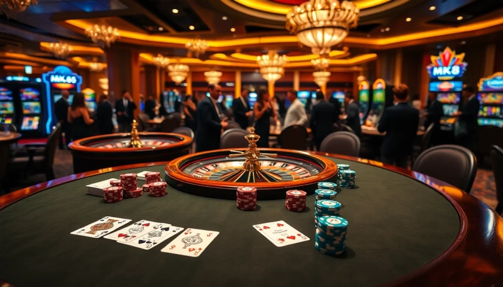 Excited players enjoying their time at the MK8 casino, showcasing poker and roulette highlights.