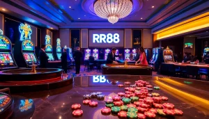 RR88 casino tables showcasing vibrant games and excitement for players.
