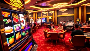 Experience the excitement of slot depo 5k at a vibrant casino with thrilling slot machines and players.
