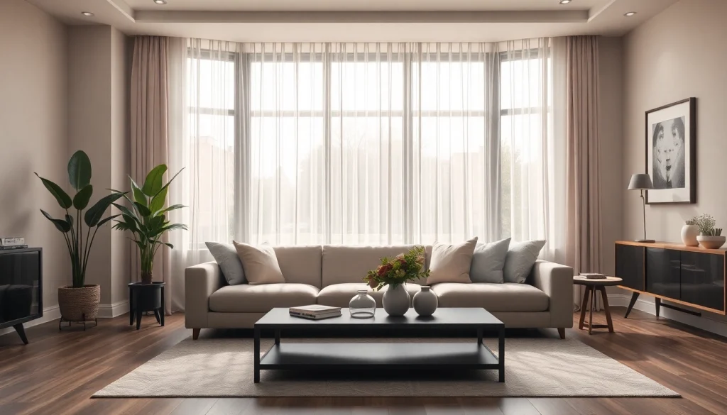 Verduisterende gordijnen transformeren een lichte ruimte in een gezellige, donkere omgeving.