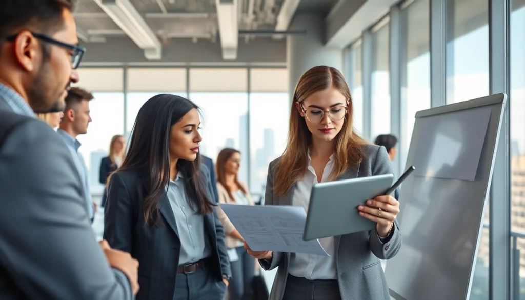 Professionals collaborating on Commercial Lending Suite Technology in a modern office environment