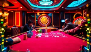 The hidden wiki 2026 highlights a thrilling casino scene with players at a poker table, vibrant chips, and a roulette wheel.