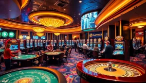 Exciting casino gaming scene with hidden wiki 2026 references, showcasing roulette and slot machines.
