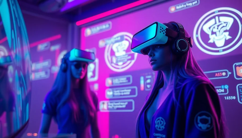 Engaging NSFW AI chatbot interface in a futuristic setting with vibrant colors and immersive design.