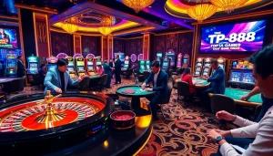 Engaged players enjoying thrilling games at a high-end casino with mm88 video promotions.