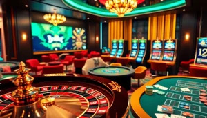 Experience the excitement of gambling with BRABET's upscale casino and betting scene, showcasing vibrant games.