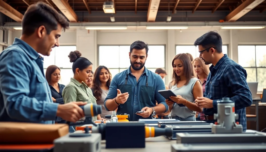 Students learning at trade schools in Southern California, participating in hands-on projects.