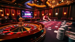 Experience the thrill of high-stakes gaming with xx88 at a luxurious casino table.