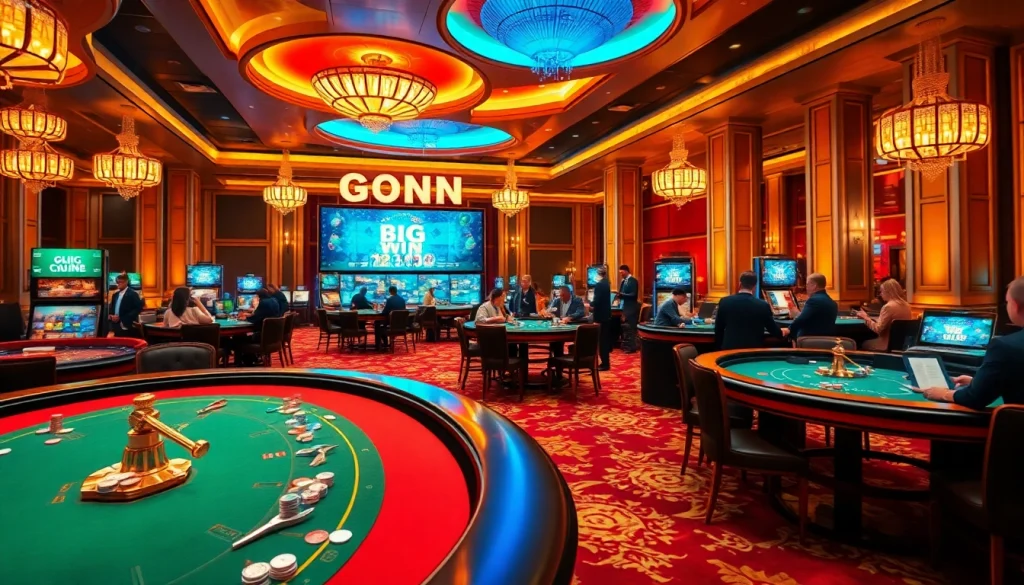 Experience thrilling gameplay at rikvip with vibrant casino tables and engaged players.