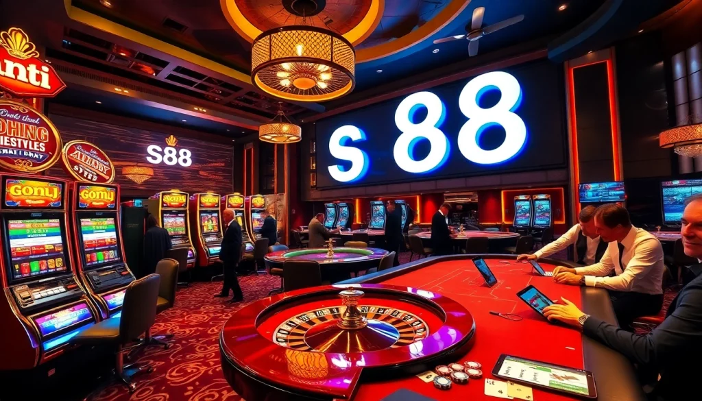 Experience the thrill of s88 gaming with vibrant casino tables and engaging players.