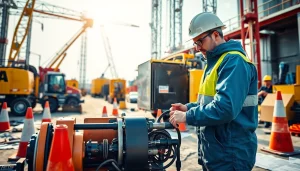 Technician executing mobile hydraulic services on-site, demonstrating expertise and efficiency.