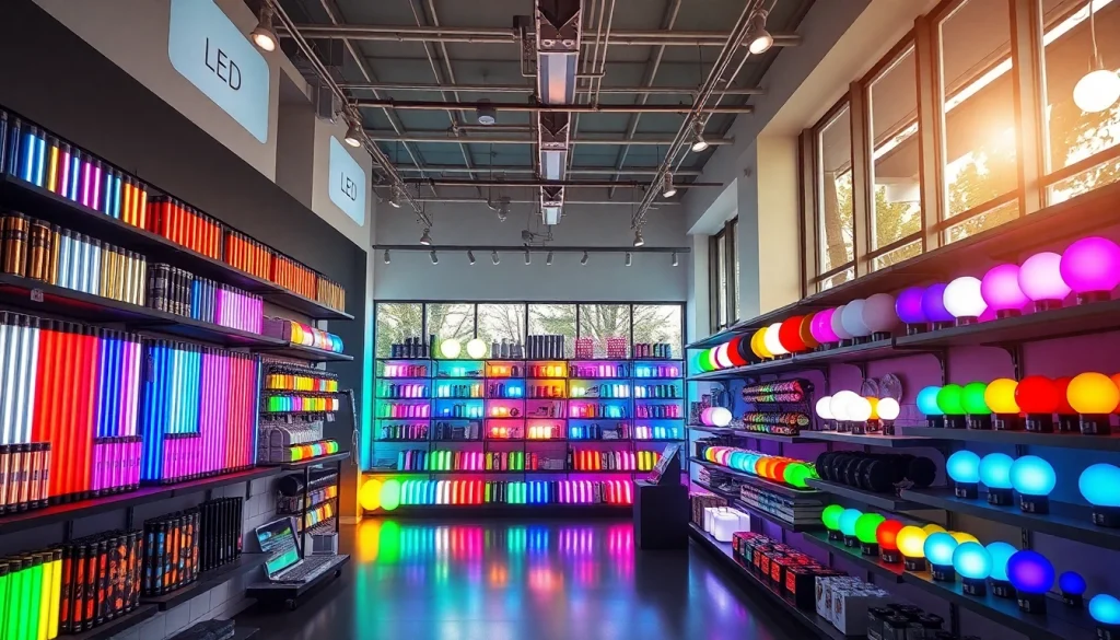 Bekijk de producten in de online led shop, met felle lichten en een moderne uitstraling.