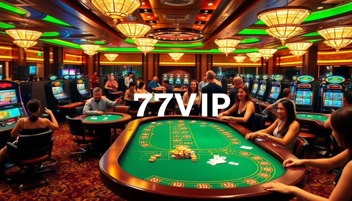 Excited players engage in games at 777VIP's luxurious casino environment.