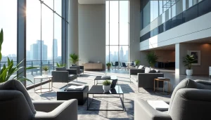 Showcase of a Luxembourg holding office, highlighting sleek design and modern elements.