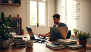 Showcase remote Python jobs with a programmer in a cozy home office, enhancing productivity.