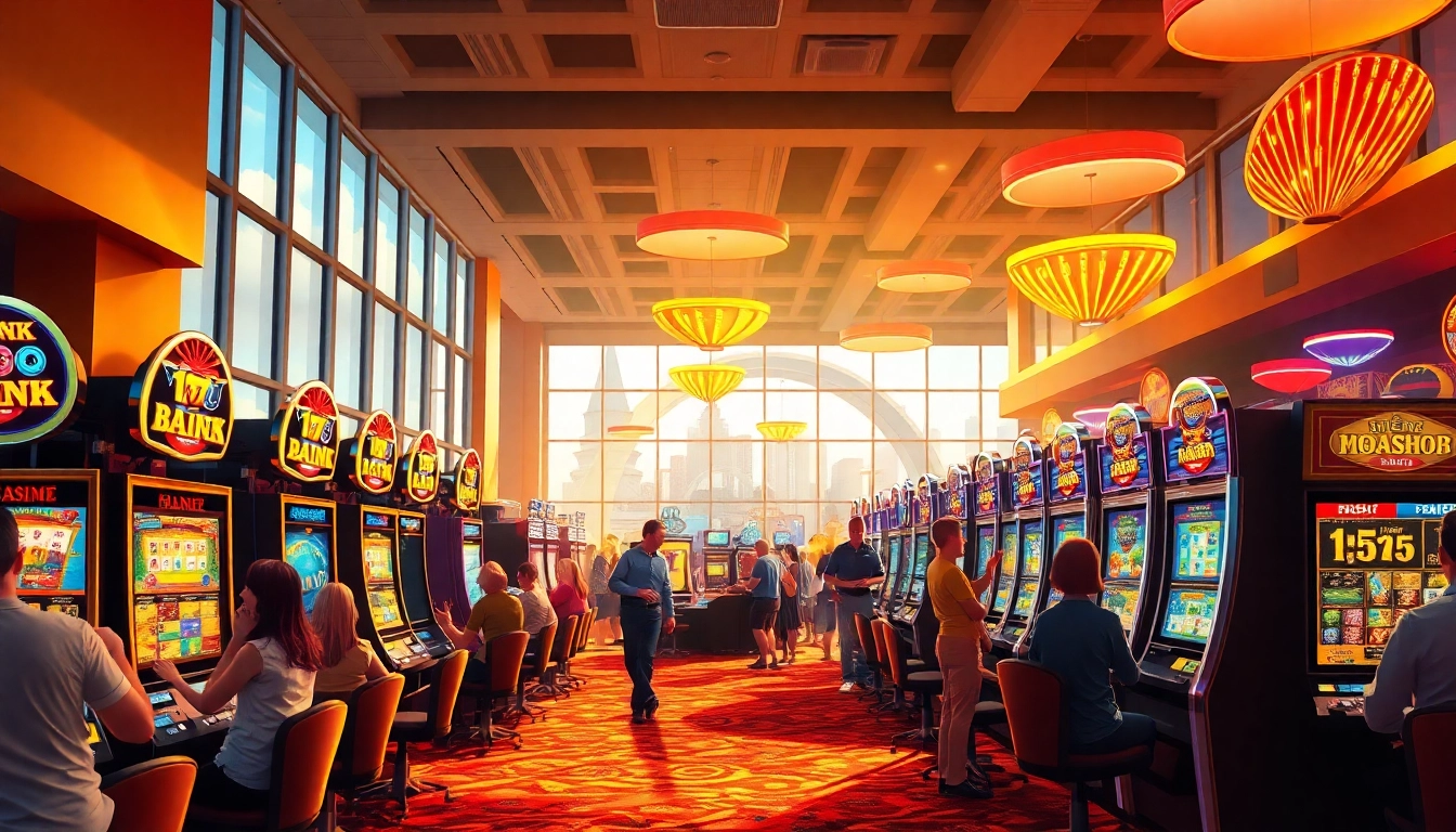 Exciting scene of a non gamstop casino with players enjoying vibrant games and engaging environments.