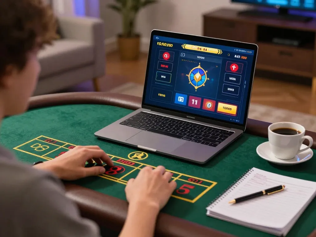 Engaging in live dealer games at tg88 online casino with a cozy setup.