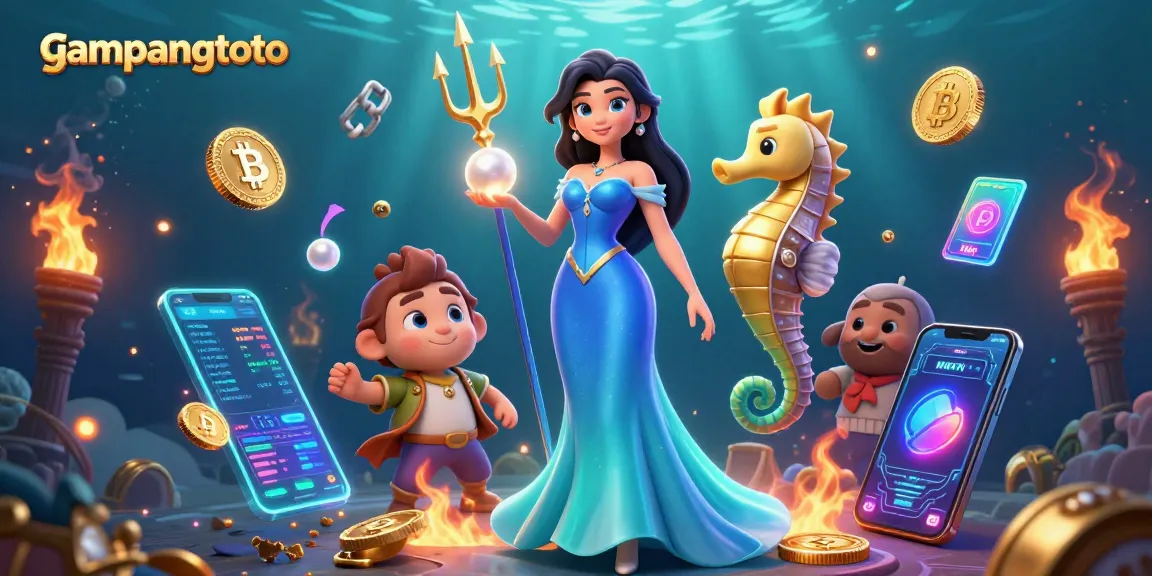 Engage with gampangtoto's vibrant underwater casino world showcasing crypto elements and treasures.