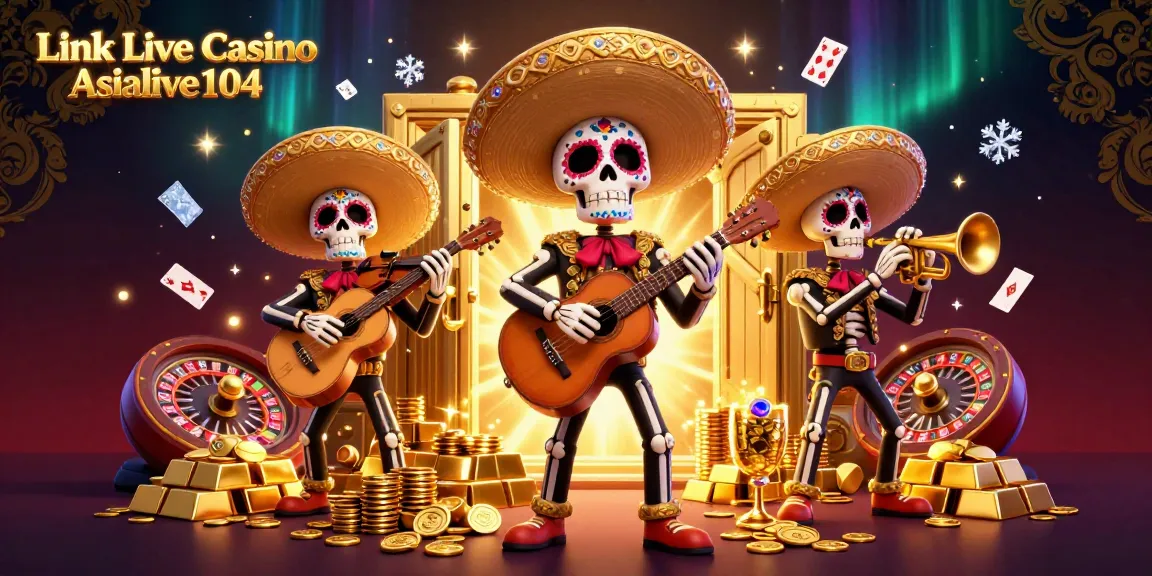 Experience thrilling action at Link Live Casino Asialive104 with a vibrant mariachi band and casino games.