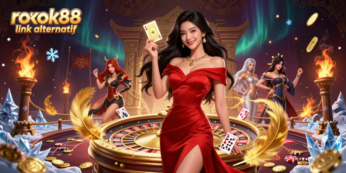 Engage with the excitement of rokok88 link alternatif at this vibrant casino-themed digital illustration.
