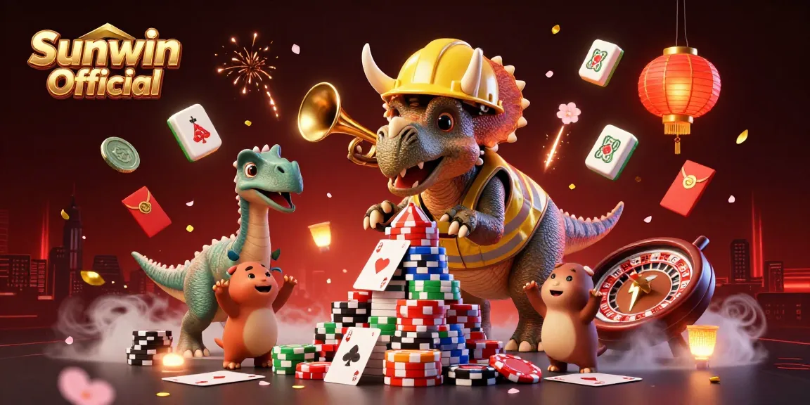 Engage with thrilling action at Sunwin Official's vibrant casino, showcasing poker and celebration.