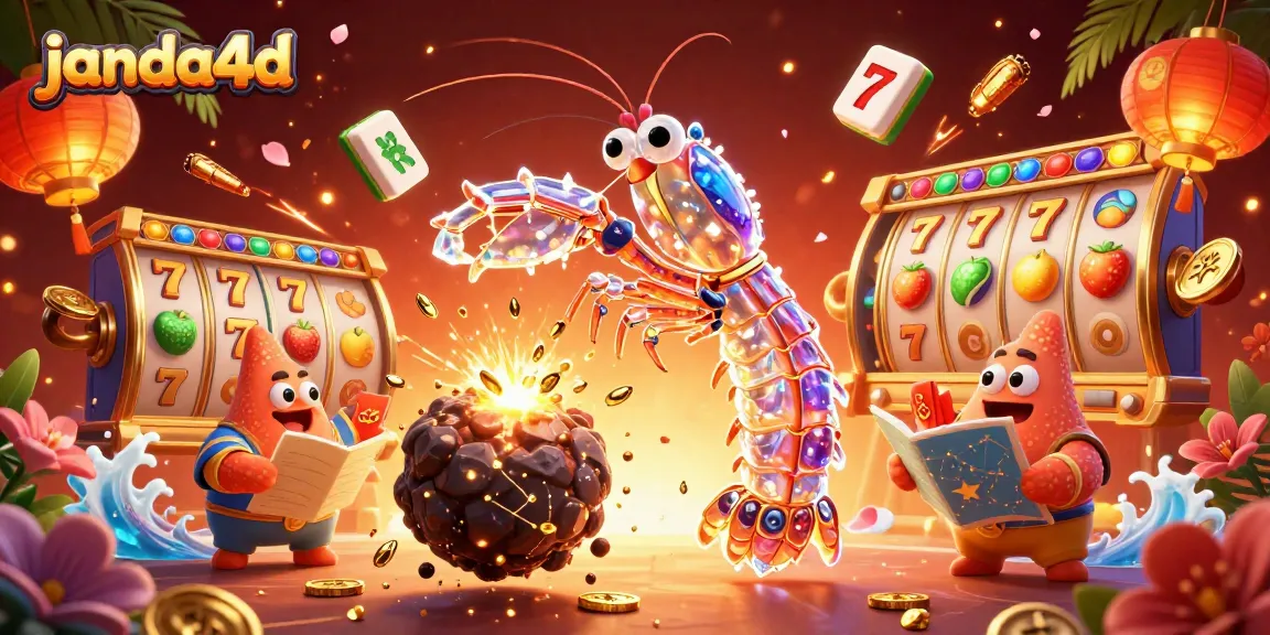 Janda4D mempersembahkan ilustrasi kasino 3D dengan samurai dan simbol jackpot melimpah.